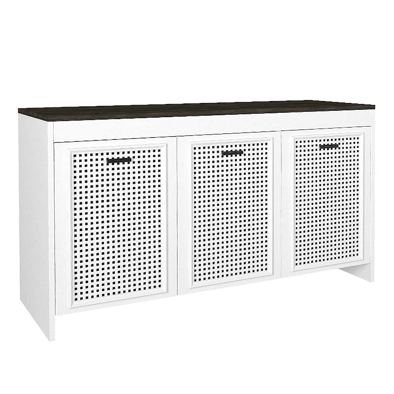 Galatea Megapap melamine buffet in white - black rebab color 120x45x75cm.