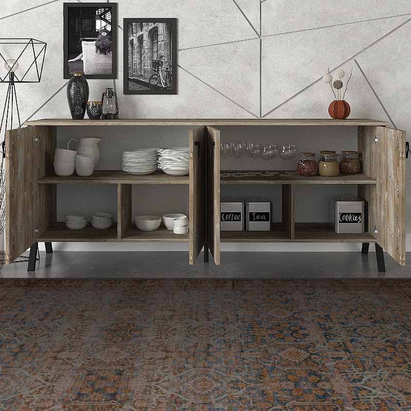 Loukia Megapap melamine buffet in vintage patik color 180x44,8x76,8cm.