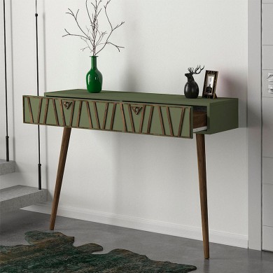Forest Megapap melamine wall console in olive - walnut color 120x35x89,3cm.