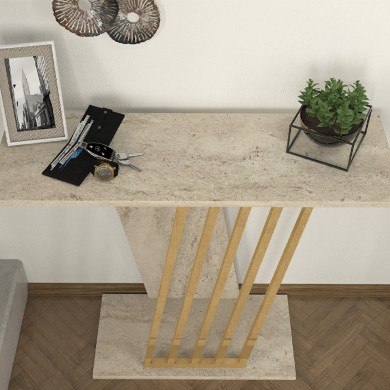Gravity Megapap melamine console in travertine - gold color 90x29,6x76,8cm.