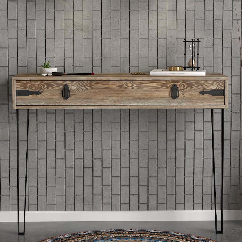 Costa Megapap melamine wall console in walnut color 120x35x90cm.