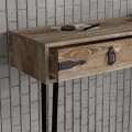 Costa Megapap melamine wall console in walnut color 120x35x90cm.