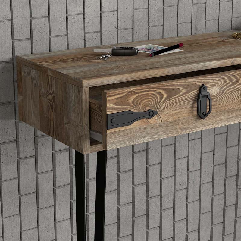 Costa Megapap melamine wall console in walnut color 120x35x90cm.