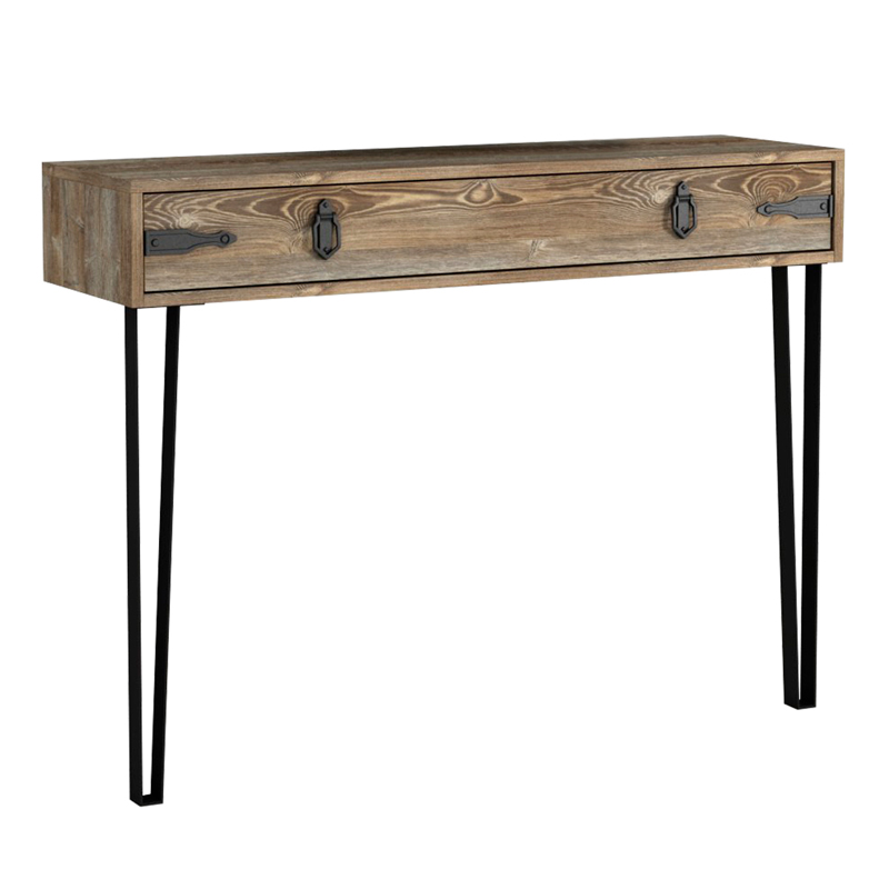 Costa Megapap melamine wall console in walnut color 120x35x90cm.