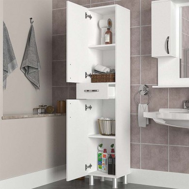 Selina Megapap melamine kitchen/bathroom cabinet in white color 35x31x179cm.