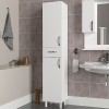 Ντουλάπι κουζίνας - μπάνιου Selina Megapap από μελαμίνη χρώμα λευκό 35x31x179εκ.