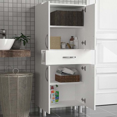Montana Megapap melamine multipurpose cabinet in white color 59,4x31,5x140cm.