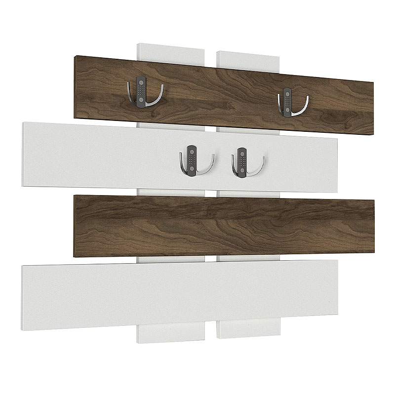 Holly Megapap melamine wall hanger in white - walnut color 80x5x60cm.
