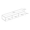 Έπιπλο τηλεόρασης επιτοίχιο Damla Megapap με LED χρώμα sapphire oak - μαύρο 180x29,5x29,5εκ.
