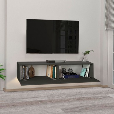 Aristo Megapap melamine wall TV cabinet with LED lighting in anthracite color 135x31.6x25cm.