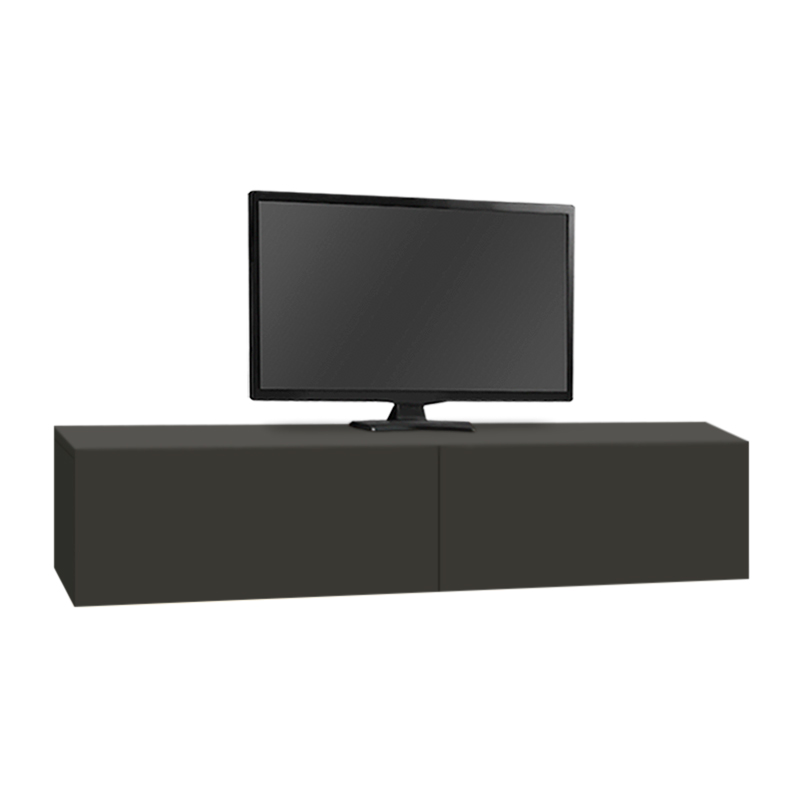 Aristo Megapap melamine wall TV cabinet with LED lighting in anthracite color 135x31.6x25cm.