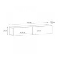 Aristo Megapap melamine wall TV cabinet with LED lighting in anthracite color 135x31.6x25cm.