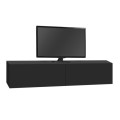 Aristo Megapap melamine wall TV cabinet with LED lighting in black color 135x31.6x25cm.