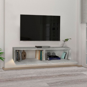 Έπιπλο τηλεόρασης επιτοίχιο Aristo Megapap με LED χρώμα λευκό εφέ μαρμάρου 135x31,6x25εκ. Έπιπλο τηλεόρασης επιτοίχιο Aristo Megapap με LED χρώμα λευκό εφέ μαρμάρου 135x31,6x25εκ.