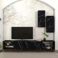 River Megapap melamine TV unit in black marble effect color 240x36,6x47cm.