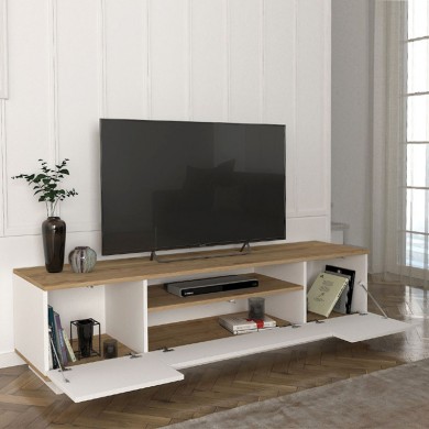Fedya Megapap melamine tv stand in white color 180x45x44,6cm.