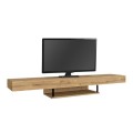 Albares Megapap melamine wall TV cabinet with LED lighting in sapphire oak color 150x29.6x22cm.