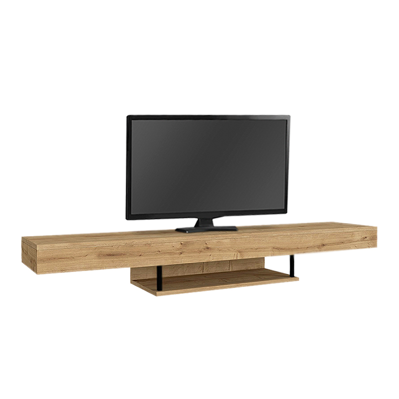 Albares Megapap melamine wall TV cabinet with LED lighting in sapphire oak color 150x29.6x22cm.