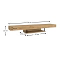 Albares Megapap melamine wall TV cabinet with LED lighting in sapphire oak color 150x29.6x22cm.