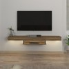Έπιπλο τηλεόρασης επιτοίχιο Albares Megapap με LED χρώμα καρυδί 150x29,6x22εκ.