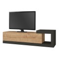 Volare Megapap melamine wall TV cabinet  in sapphire oak - anthracite color 150x29,6x38,6cm.