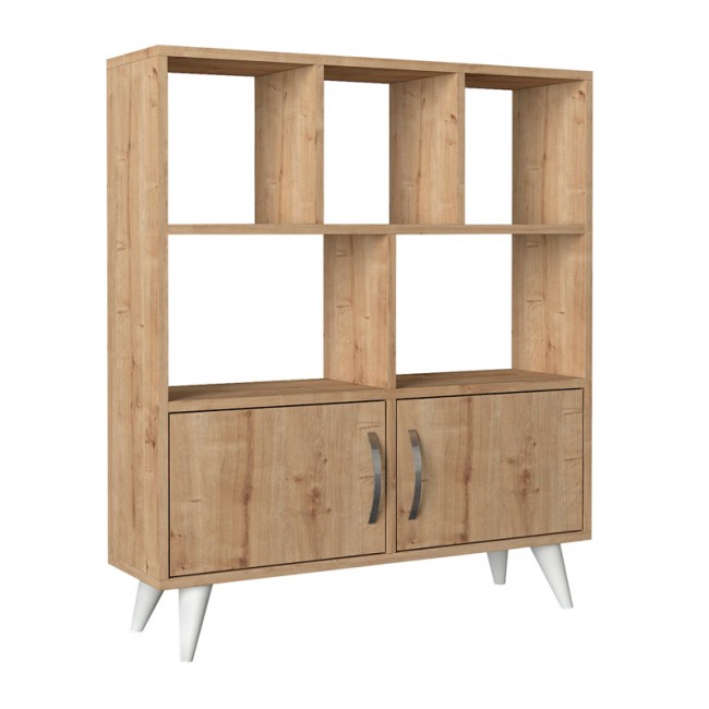 Βιβλιοθήκη Donati Megapap χρώμα sapphire oak 90x22x105εκ.