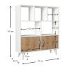 Βιβλιοθήκη Donati Megapap χρώμα λευκό - sapphire oak 90x22x105εκ.