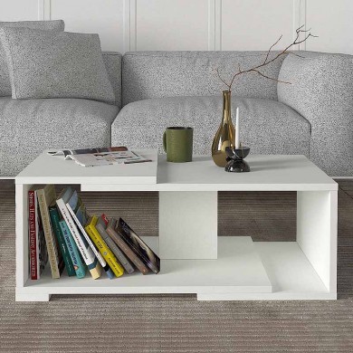 Mareta Megapap melamine coffee table in white color 81,8x50x35cm.
