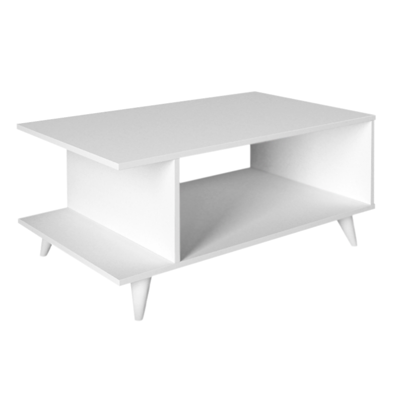 Titus Megapap melamine coffee table in white color 100x60x45cm.