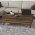 Roy Megapap coffee table with melamine polymorphic in walnut color 121x69x40cm.