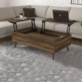 Roy Megapap coffee table with melamine polymorphic in walnut color 121x69x40cm.
