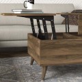 Roy Megapap coffee table with melamine polymorphic in walnut color 121x69x40cm.
