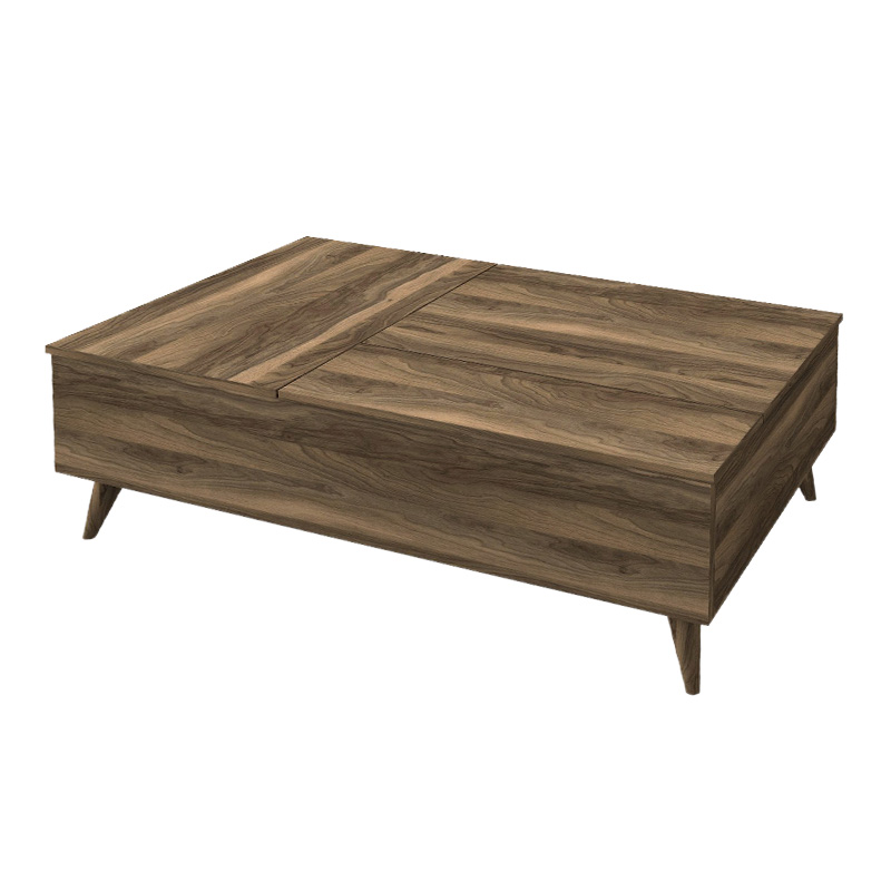Roy Megapap coffee table with melamine polymorphic in walnut color 121x69x40cm.