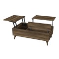 Roy Megapap coffee table with melamine polymorphic in walnut color 121x69x40cm.