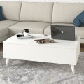 Roy Megapap coffee table with melamine polymorphic white color 121x69x40cm.