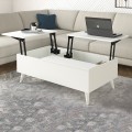 Roy Megapap coffee table with melamine polymorphic white color 121x69x40cm.