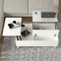 Roy Megapap coffee table with melamine polymorphic white color 121x69x40cm.