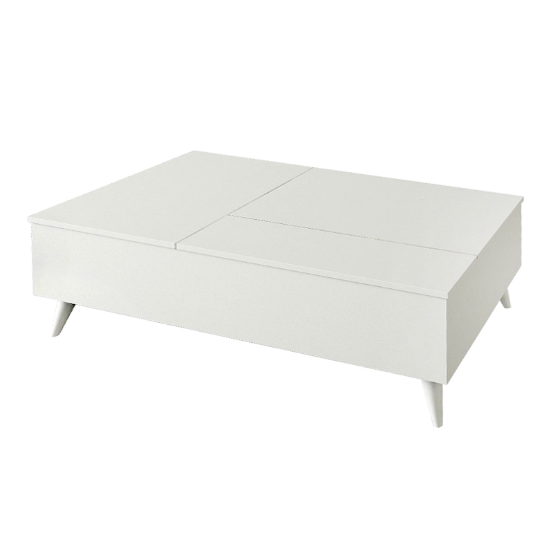 Roy Megapap coffee table with melamine polymorphic white color 121x69x40cm.