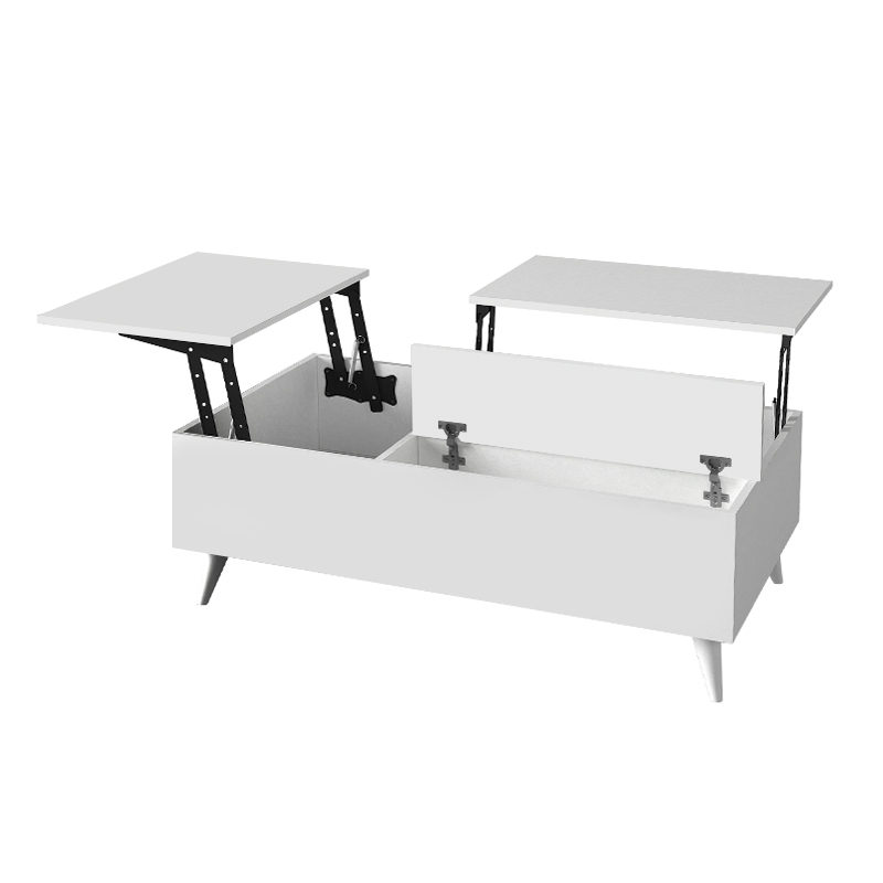 Roy Megapap coffee table with melamine polymorphic white color 121x69x40cm.