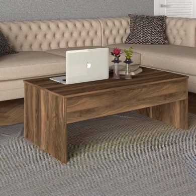 Devon Megapap coffee table with melamine polymorphic in walnut color 110x60x44,8cm.