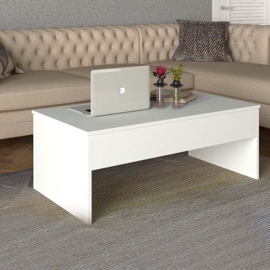 Devon Megapap coffee table with melamine polymorphic in white color 110x60x44,8cm.