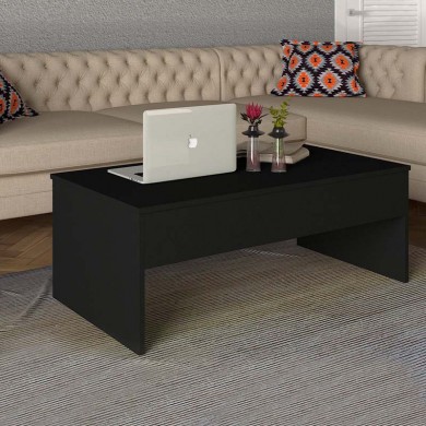 Devon Megapap coffee table with melamine polymorphic in black color 110x60x44,8cm.