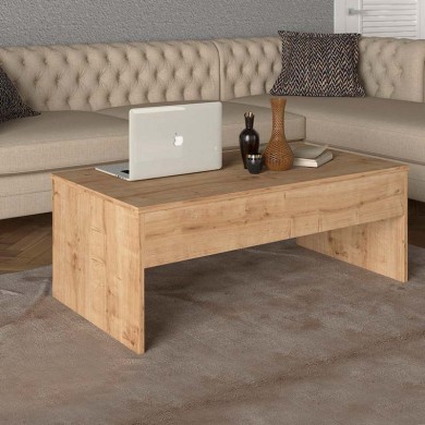 Devon Megapap coffee table with melamine polymorphic in sapphire oak color 110x60x44,8cm.