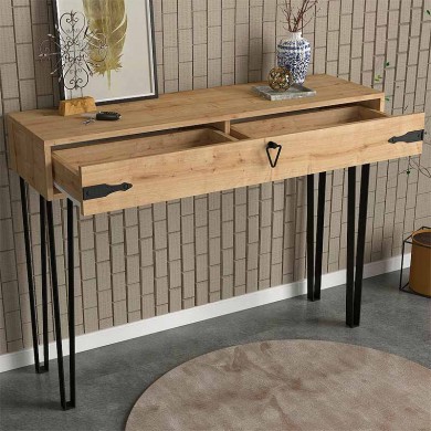Cenova Megapap melamine console in sapphire oak color 120x35x89,8cm.