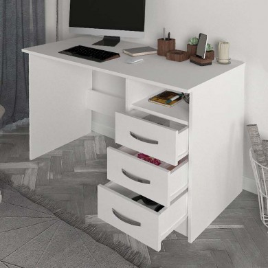Eldoris Megapap melamine desk in white color 120x60x75cm.