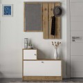 Galina Megapap melamine entrance furniture in sapphire oak - white color 91,8x27x70cm.