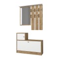 Galina Megapap melamine entrance furniture in sapphire oak - white color 91,8x27x70cm.