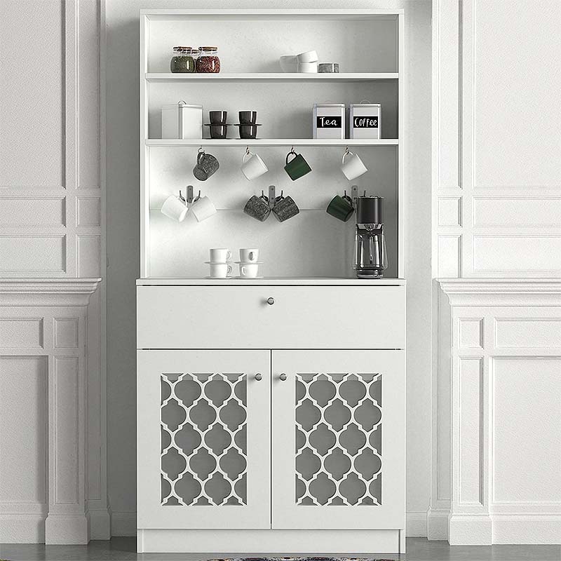 Axel Megapap kitchen melamine furniture in white color 90x37x183,6cm.