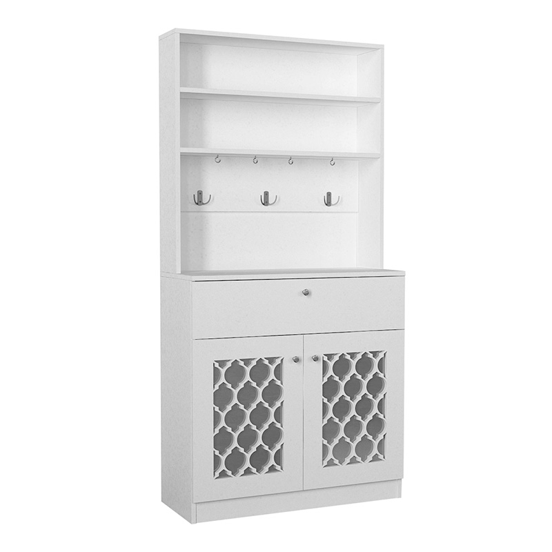 Axel Megapap kitchen melamine furniture in white color 90x37x183,6cm.