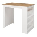 Monaco Megapap melamine bar table color white - sapphire oak 120x51.6x101.8cm.